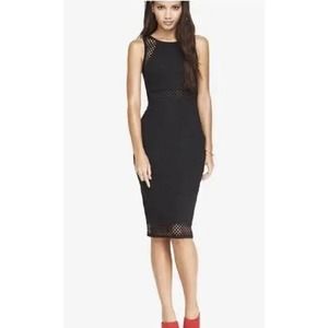Express Mesh Cut Out Sheath Stretch Bodycut Knit Ponte Pencil Dress Women's 10